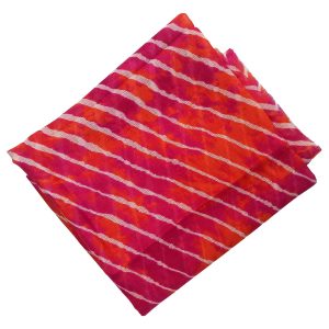 Magenta Orange Leheria Printed Dupatta DP035