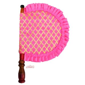 Pink Punjabi Pankhi Gota Patti Hand Fan T0311