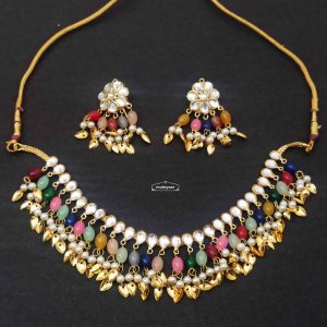 Multicolour Kundan Chain Set J0674