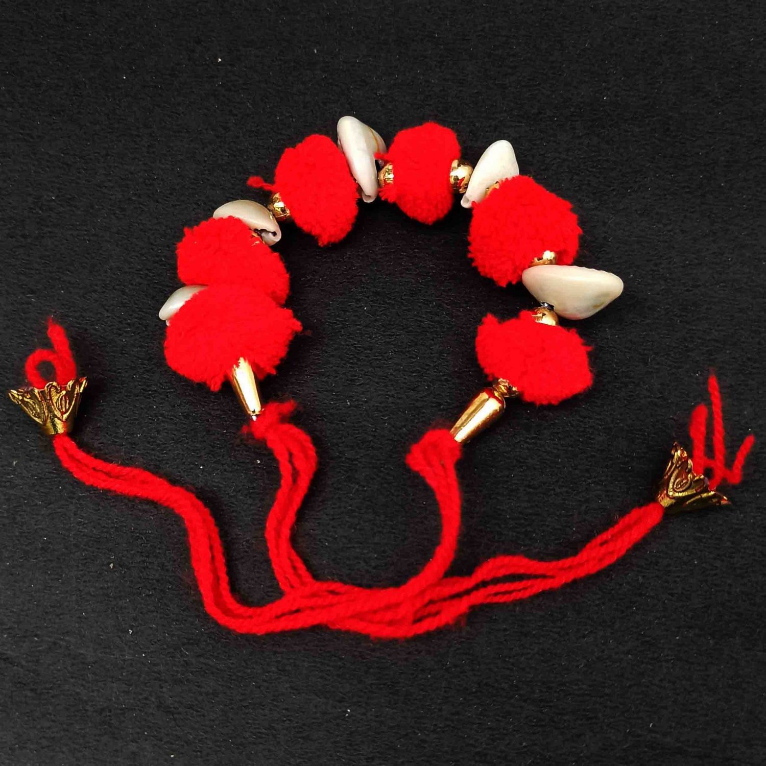 Red Pompom Koudi Gana Wristband GN032 Red Pompom Koudi Gana Wristband GN032