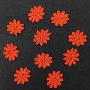 Orange Flower Embroidered Motif MT0081