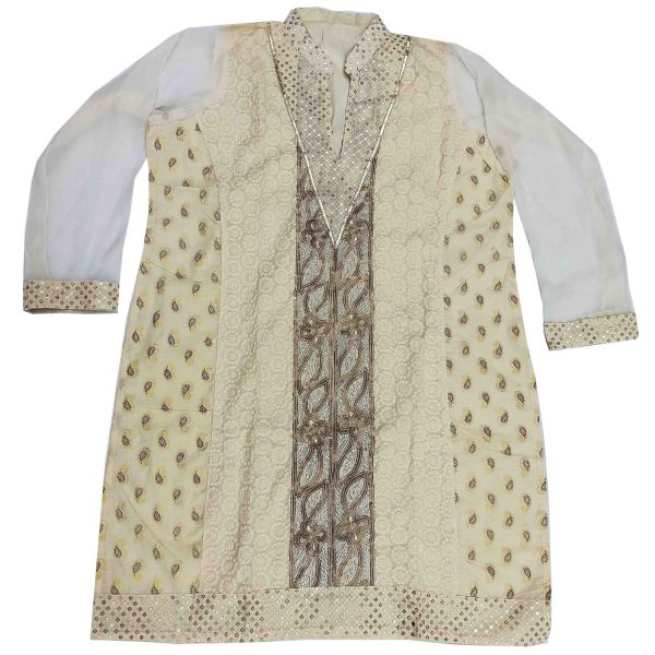 Designer Kurti with Chiffon Sleeves K0404 3 Designer Kurti with Chiffon Sleeves K0404