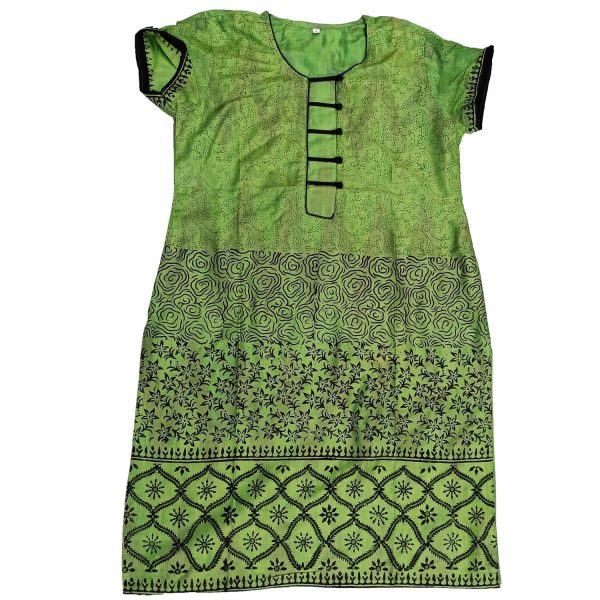 Glazed Cotton Light Green Kurti K0405 3 Glazed Cotton Light Green Kurti K0405