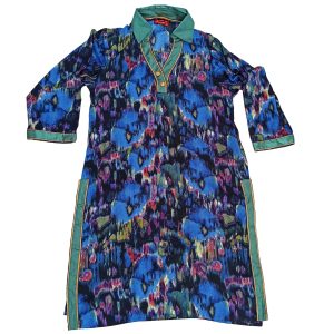 Blue Blended Cotton Kurti K0410M – Medium