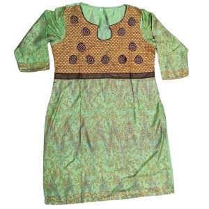 Light Glazed Cotton Green Kurti K0412