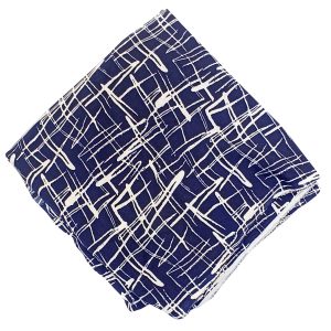 Dark Blue Printed American Crepe Fabric PAC71