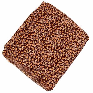 Dark Brown Printed American Crepe Fabric PAC72