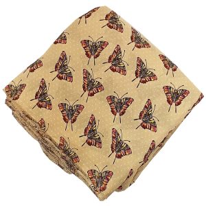 Fawn Butterfly Print American Crepe Fabric PAC74
