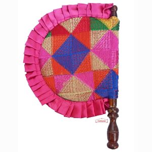 Magenta Frill Phulkari Pakhi T0326
