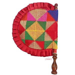 Punjabi Phulkari Pakhi with Red Frill T0329