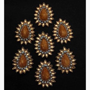 Velvet Kundan Paisley Motifs MT084