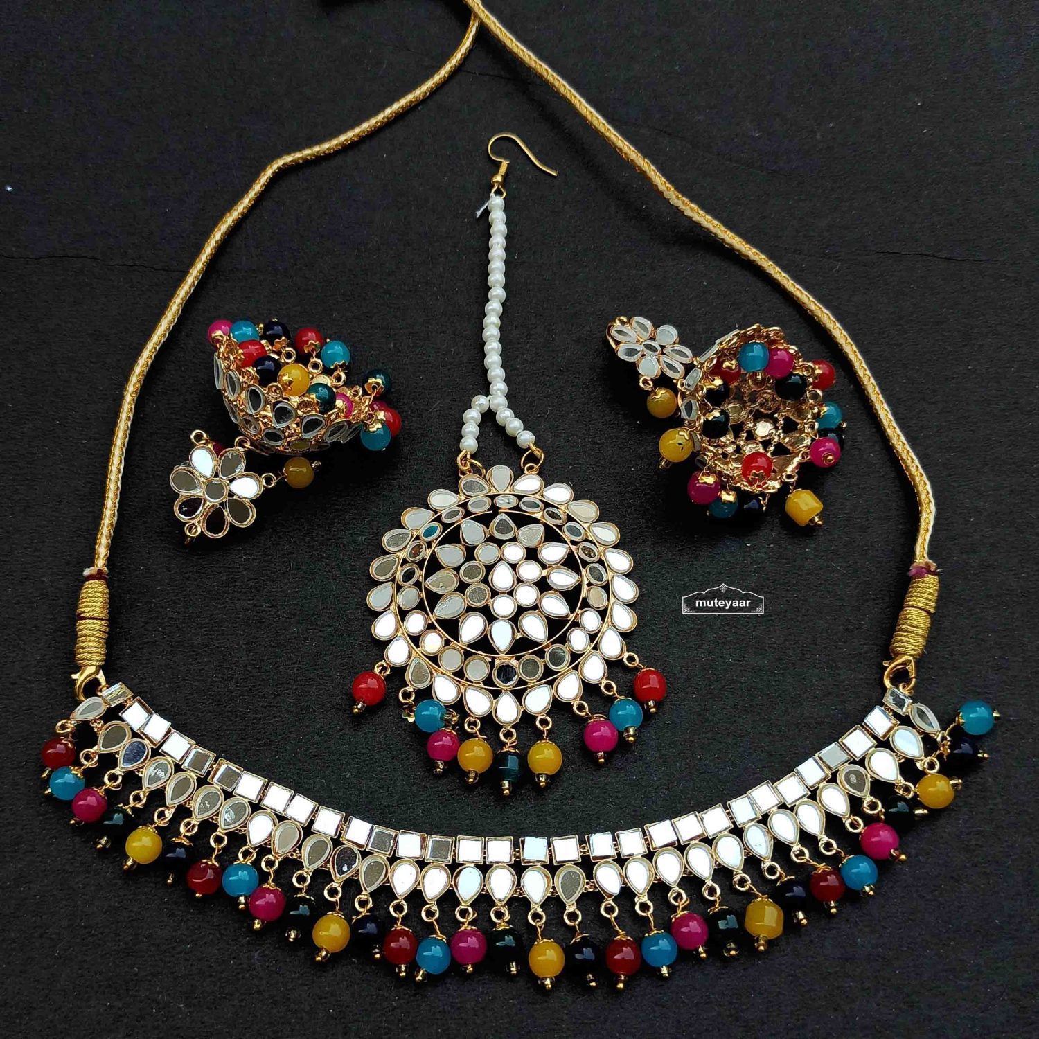 Multicolor Mirrors Jewellery Set J0708 4