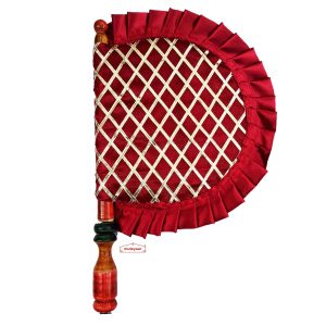 Maroon Gota Work Hand Fan T0344
