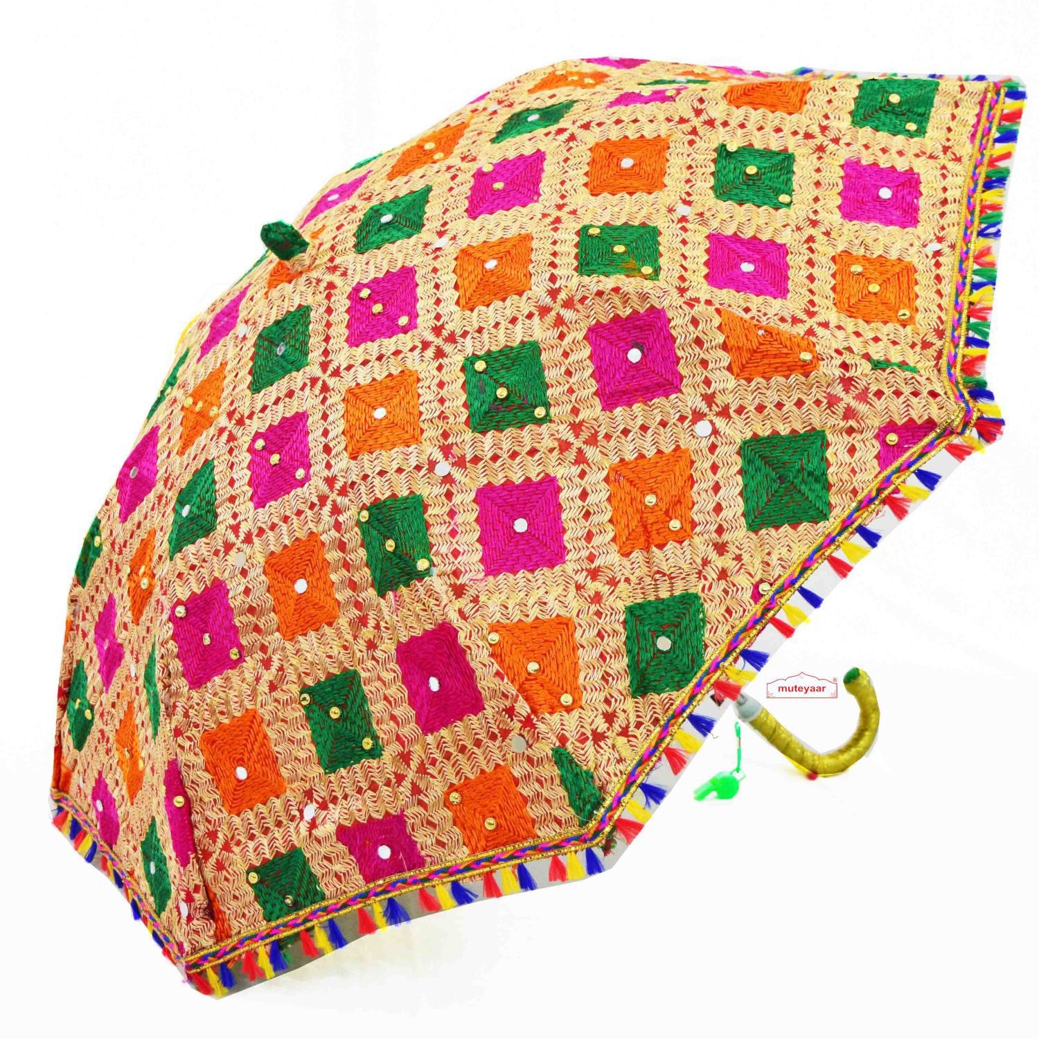 Multicolour Phulkari Umbrella Chhatri UMB15