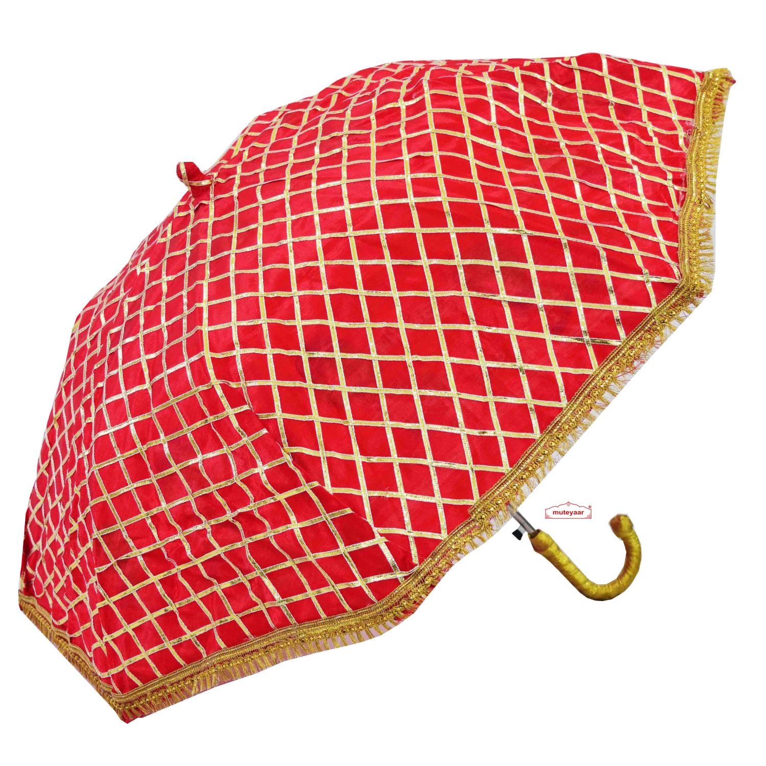 Red Umbrella Chhatri with Gotapatti work UMB16