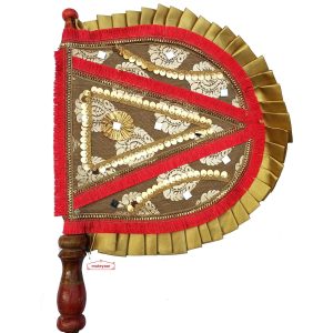 Sequins Decorated Hand Fan Pakhi T0349