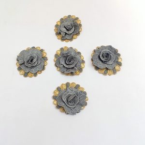 Grey Floral Motif Patches MT095