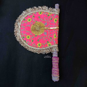 Pink Punjabi Pakhi Hand Fan T0369
