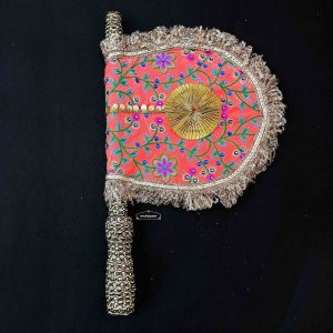 Peach Punjabi Pakhi Hand Fan T0370