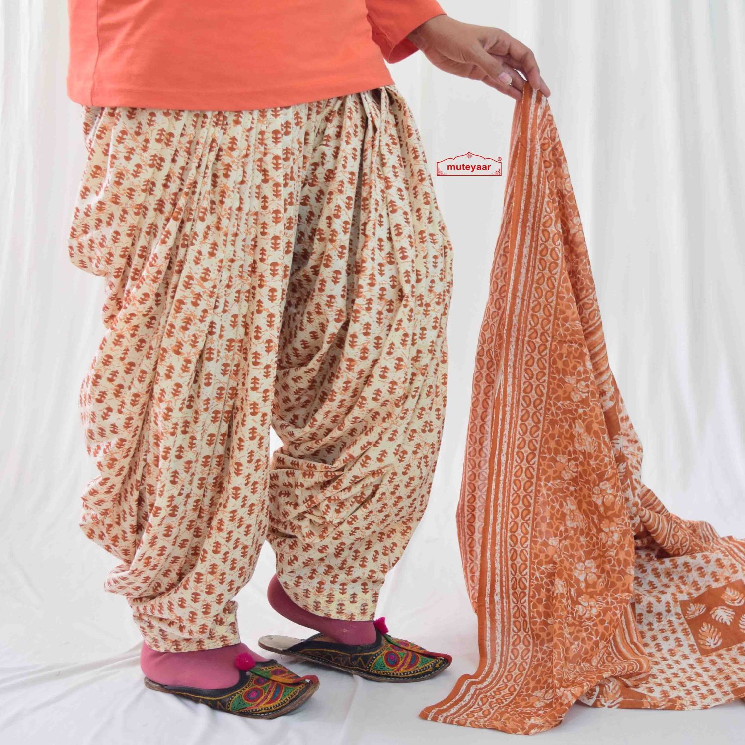 Printed Cotton Patiala Salwar Dupatta PSD319 3 Printed Cotton Patiala Salwar Dupatta PSD319