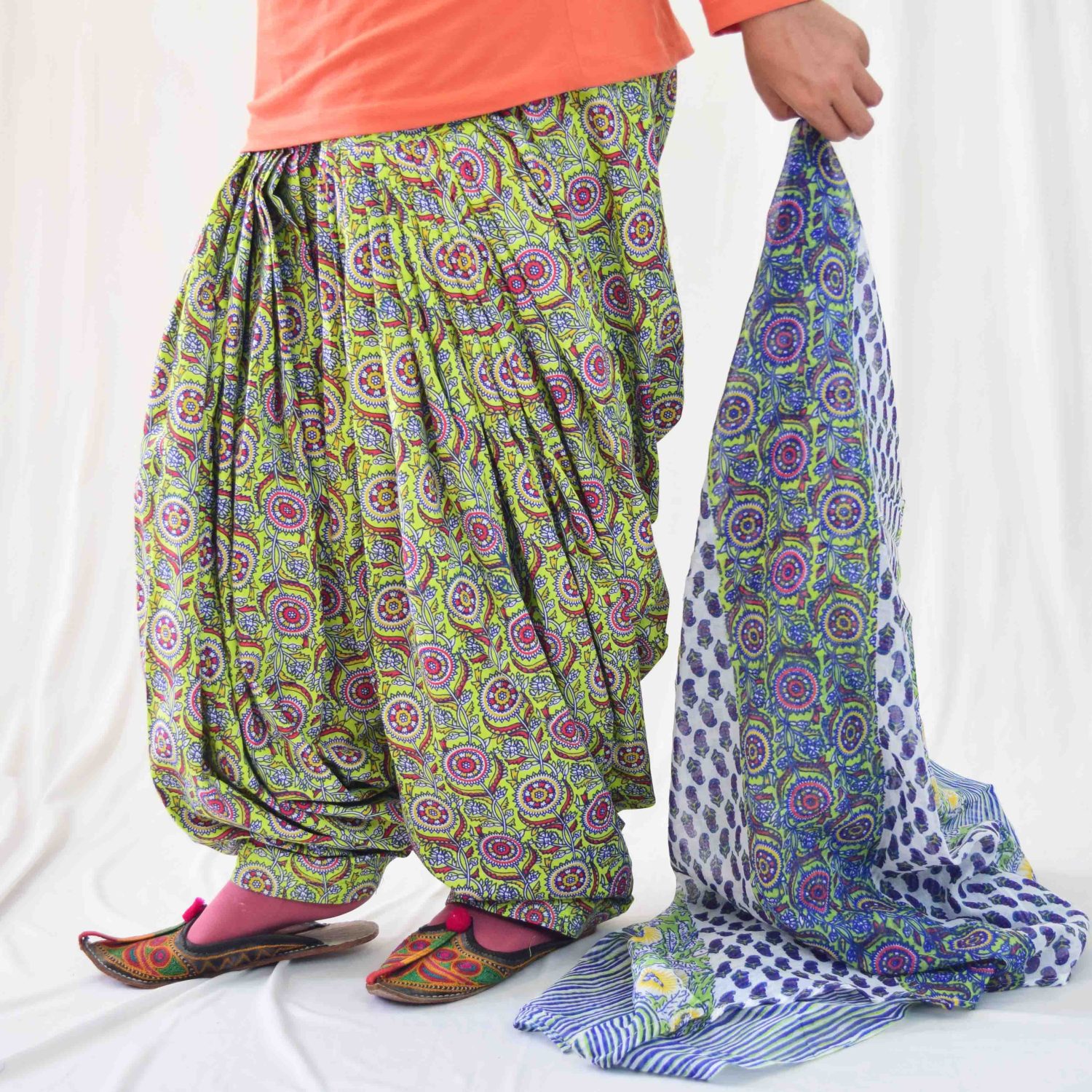 Printed Cotton Patiala Salwar Dupatta PSD321 3 Printed Cotton Patiala Salwar Dupatta PSD321