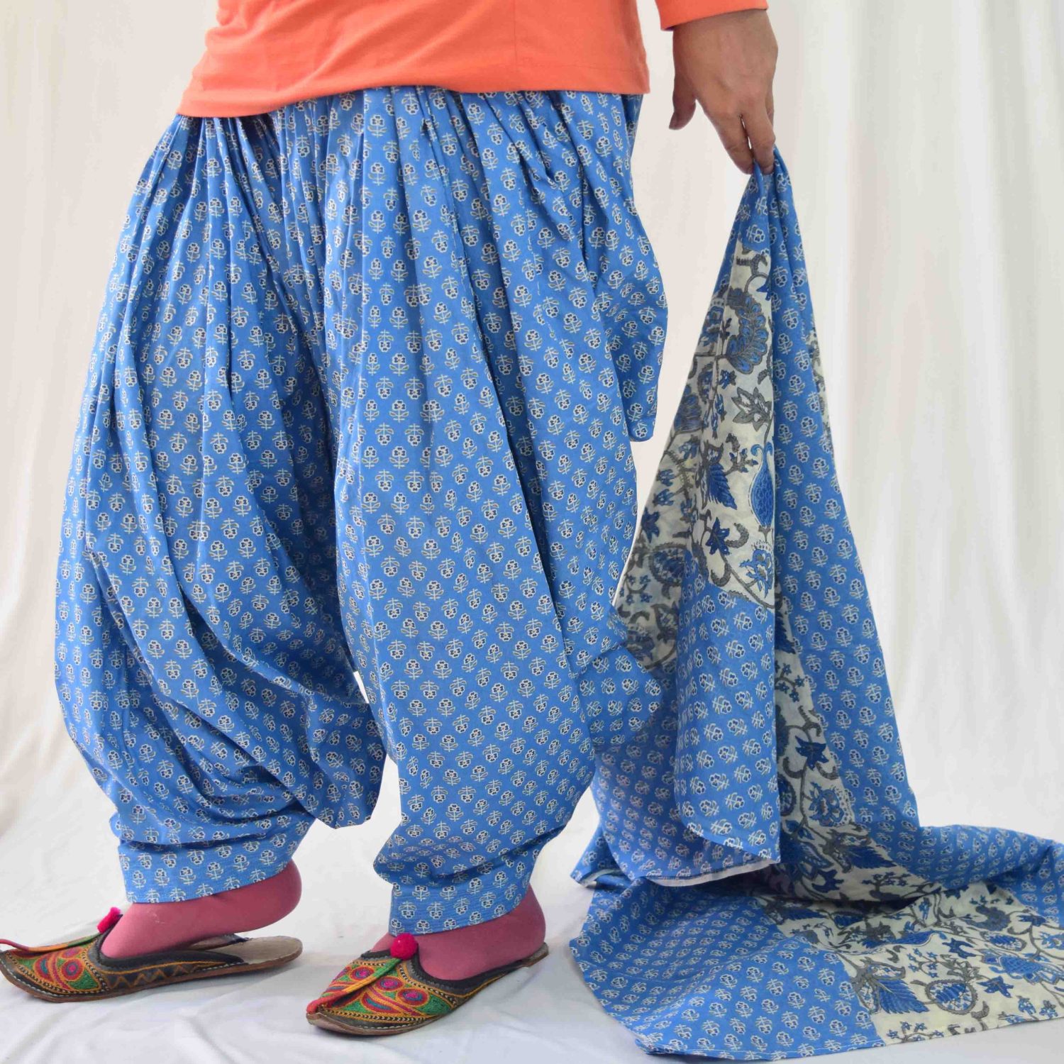 Printed Cotton Patiala Salwar Dupatta PSD322 3 Printed Cotton Patiala Salwar Dupatta PSD322