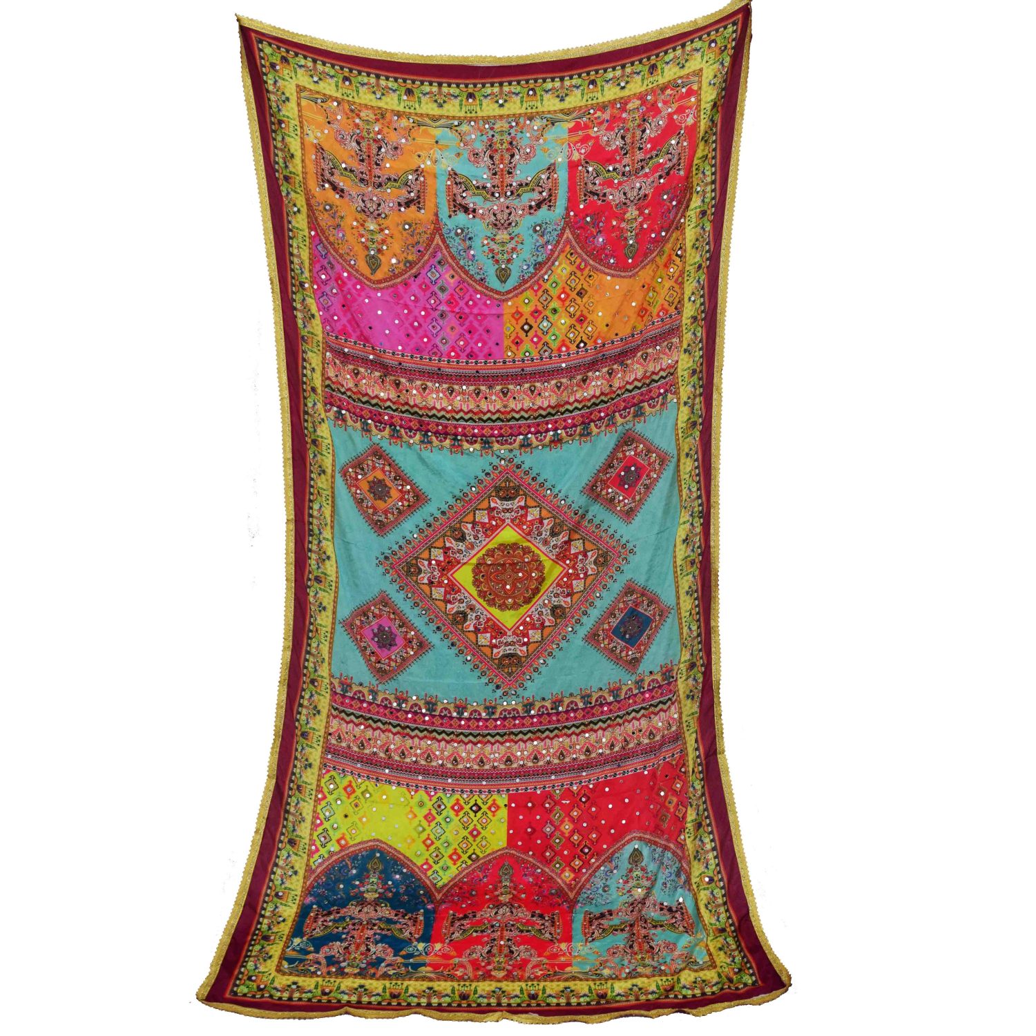 Mirrors Embellished Print Chinon Dupatta DP042 3 DP042