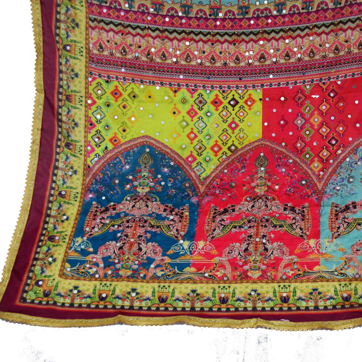 Mirrors Embellished Print Chinon Dupatta DP042 7 DP042 1