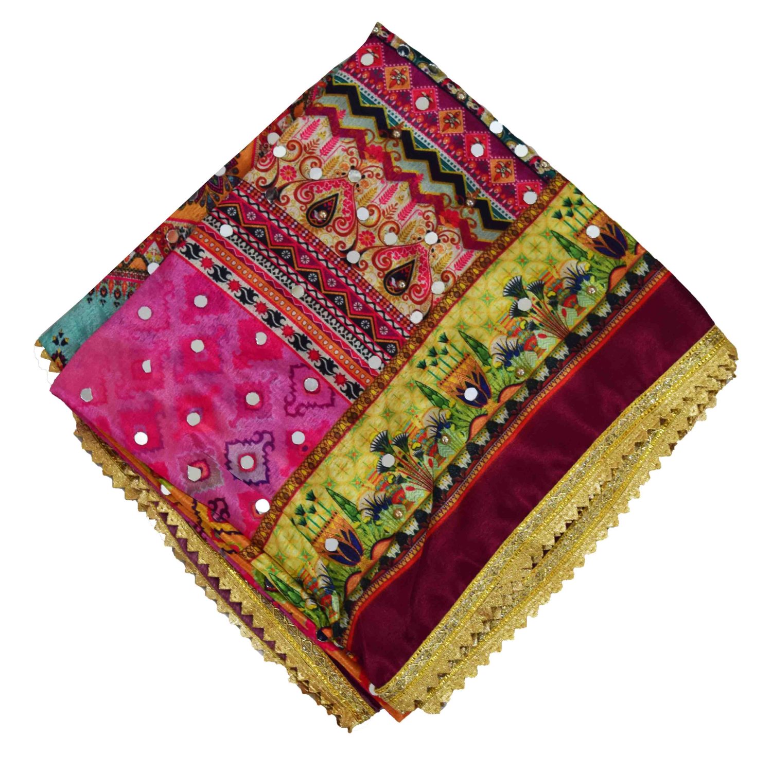Mirrors Embellished Print Chinon Dupatta DP042 5 DP042 2