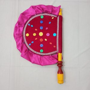 Magenta Punjabi Pakhi Decorative Hand Fan T0391