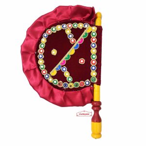 Maroon Pakhi with mirrors lace T0396