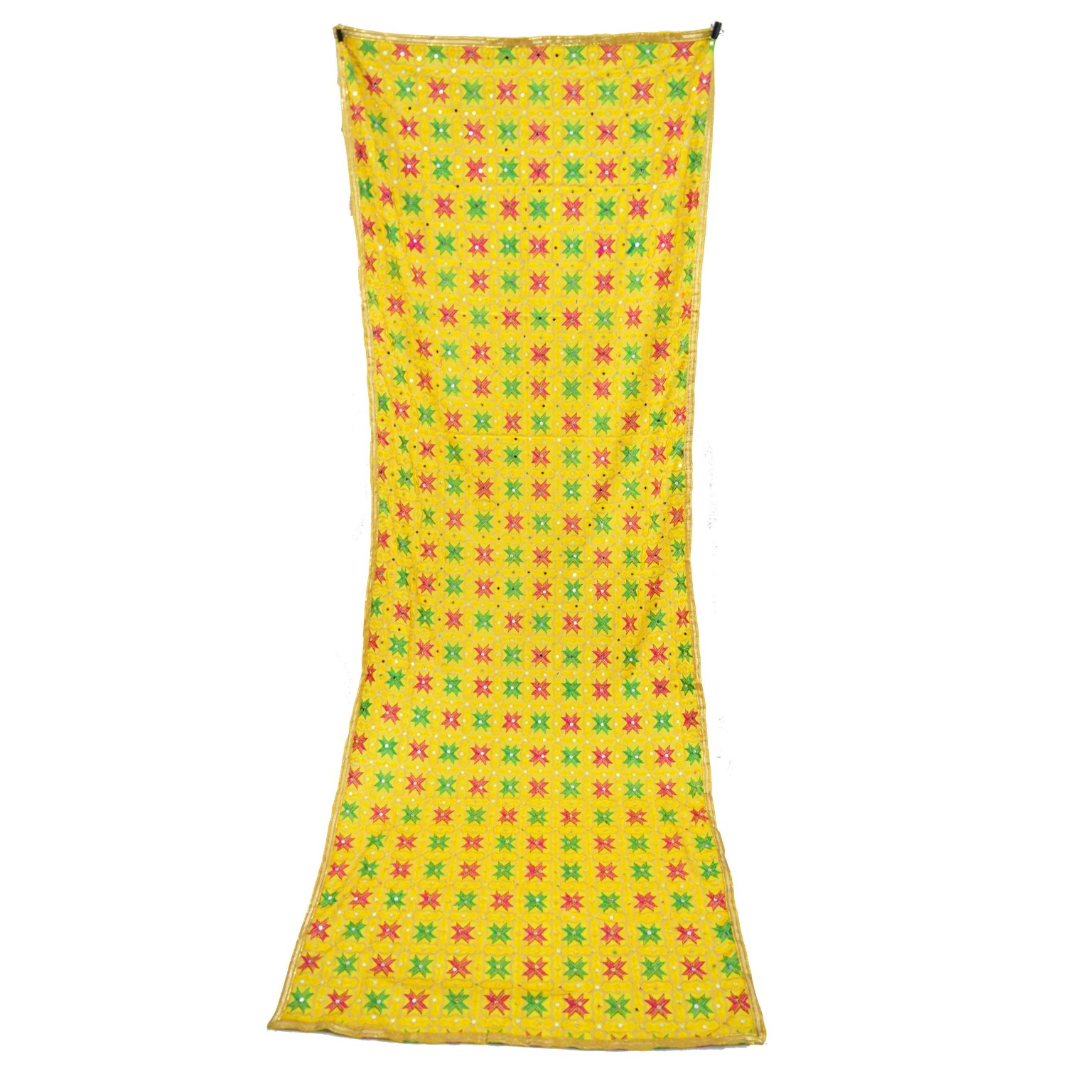 Yellow Semi Chinon Phulkari Dupatta D0971 5 Yellow Semi Chinon Phulkari Dupatta D0971