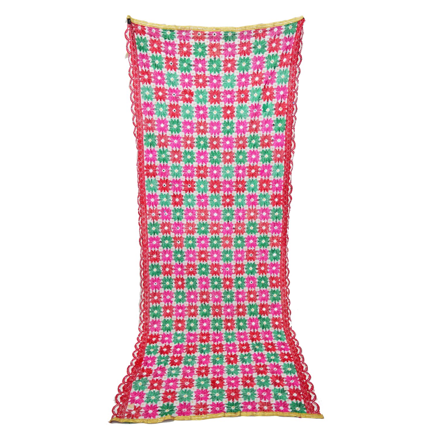 White Phulkari Bagh Dupatta D0974 5 D0974 White Phulkari Bagh Dupatta