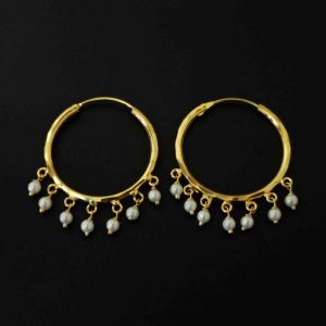 Golden Bali Earings with beads J0121