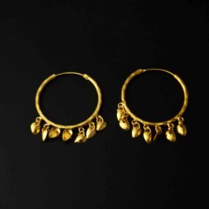 Golden Ear Rings Baliyaan with Pattiyaan J0122