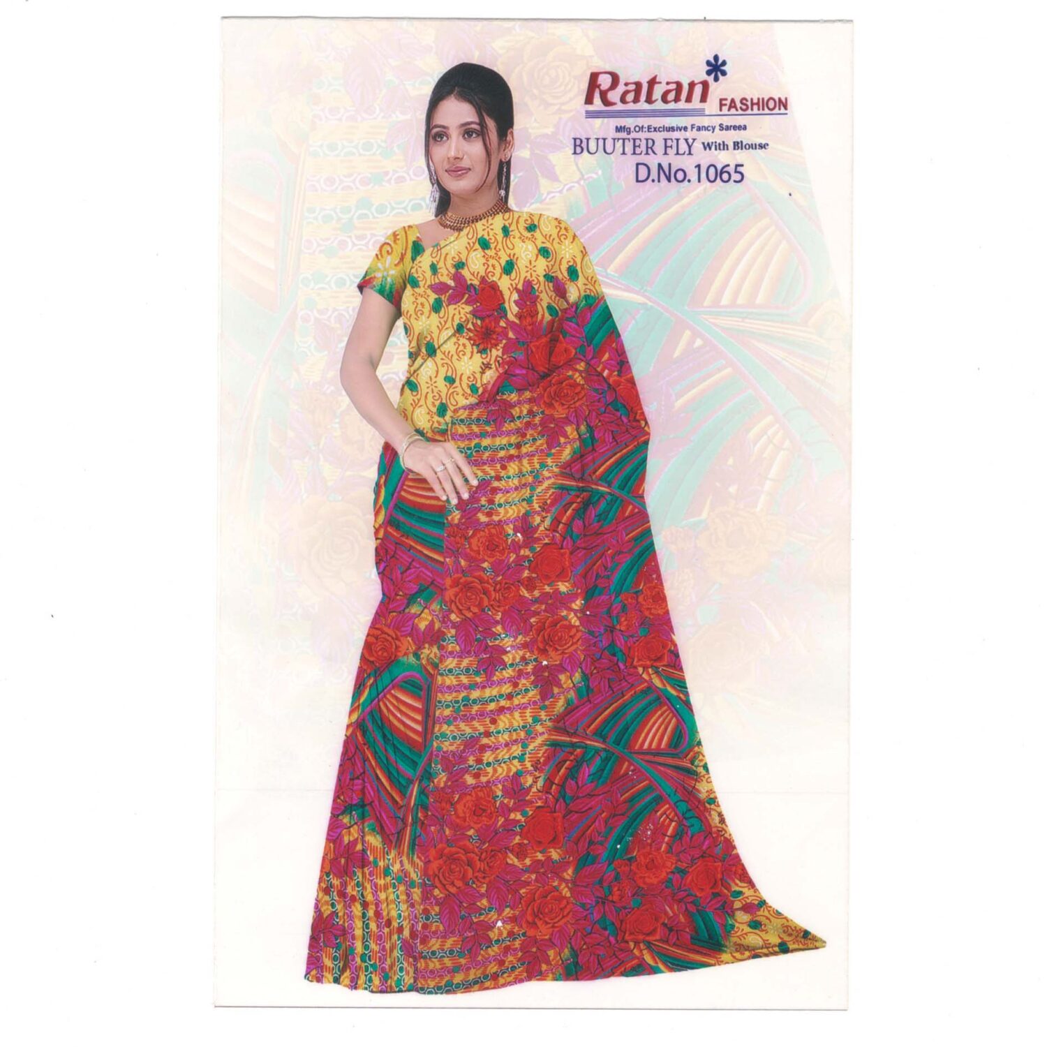 Faux Georgette Printed Saree 17B001 3 Faux Georgette Printed Saree 17B001