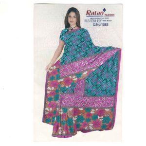 Faux Georegette Printed Saree 4B005