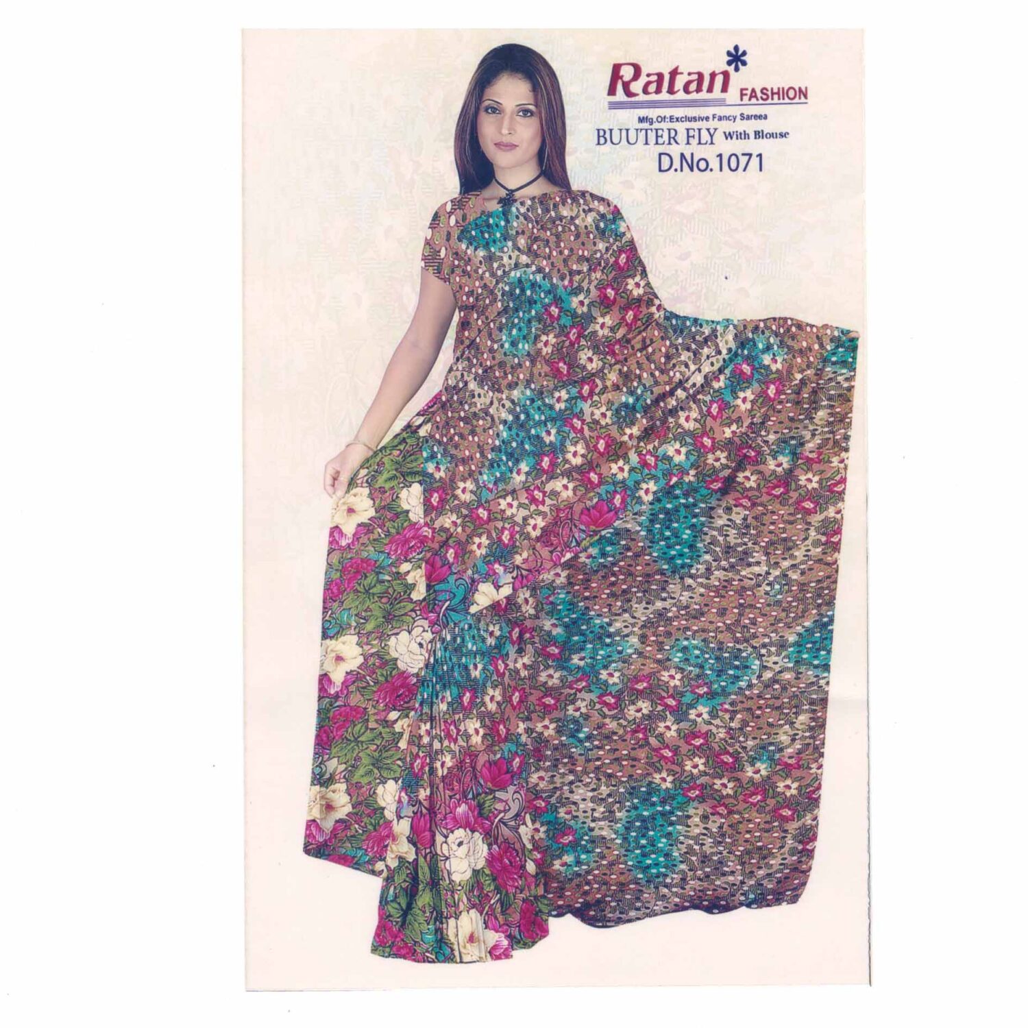 Faux Georgette Printed Saree 4B007 3 Faux Georgette Printed Saree 4B007