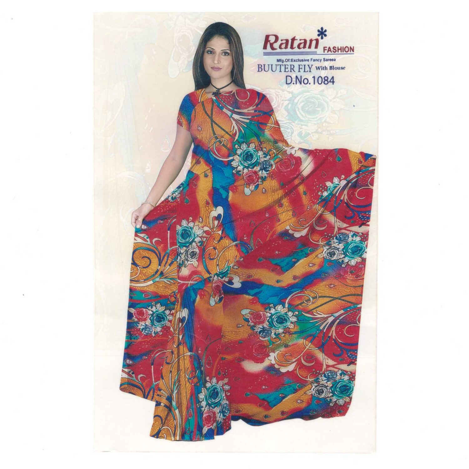 Faux Georgette Printed Saree 6B016 3 Faux Georgette Printed Saree 6B016