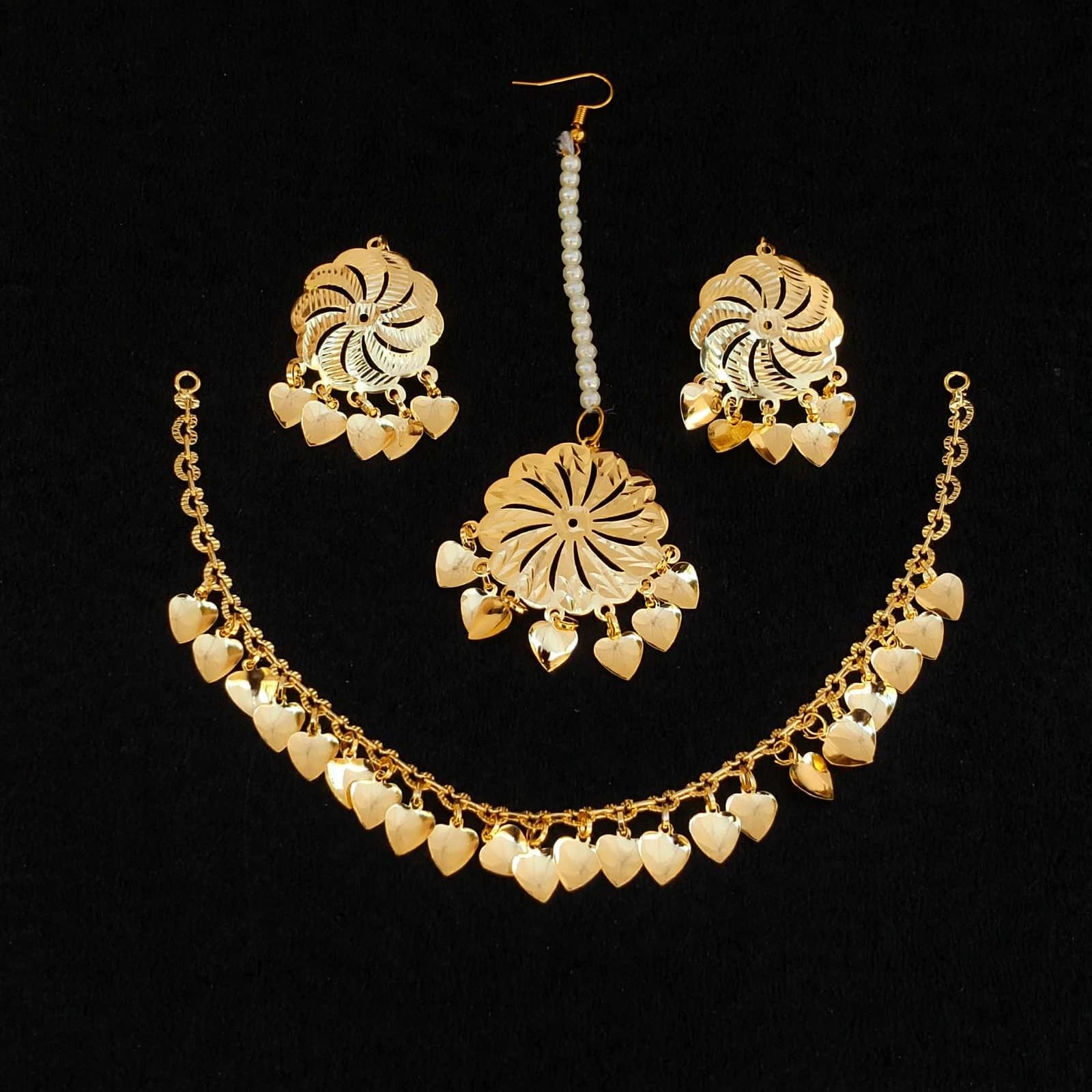 Punjabi Chain Tikka Earrings Set J0783 3 Punjabi Chain Tikka Earrings Set J0783