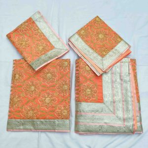 Peach Embroidered Rumala Sahib Set RL037