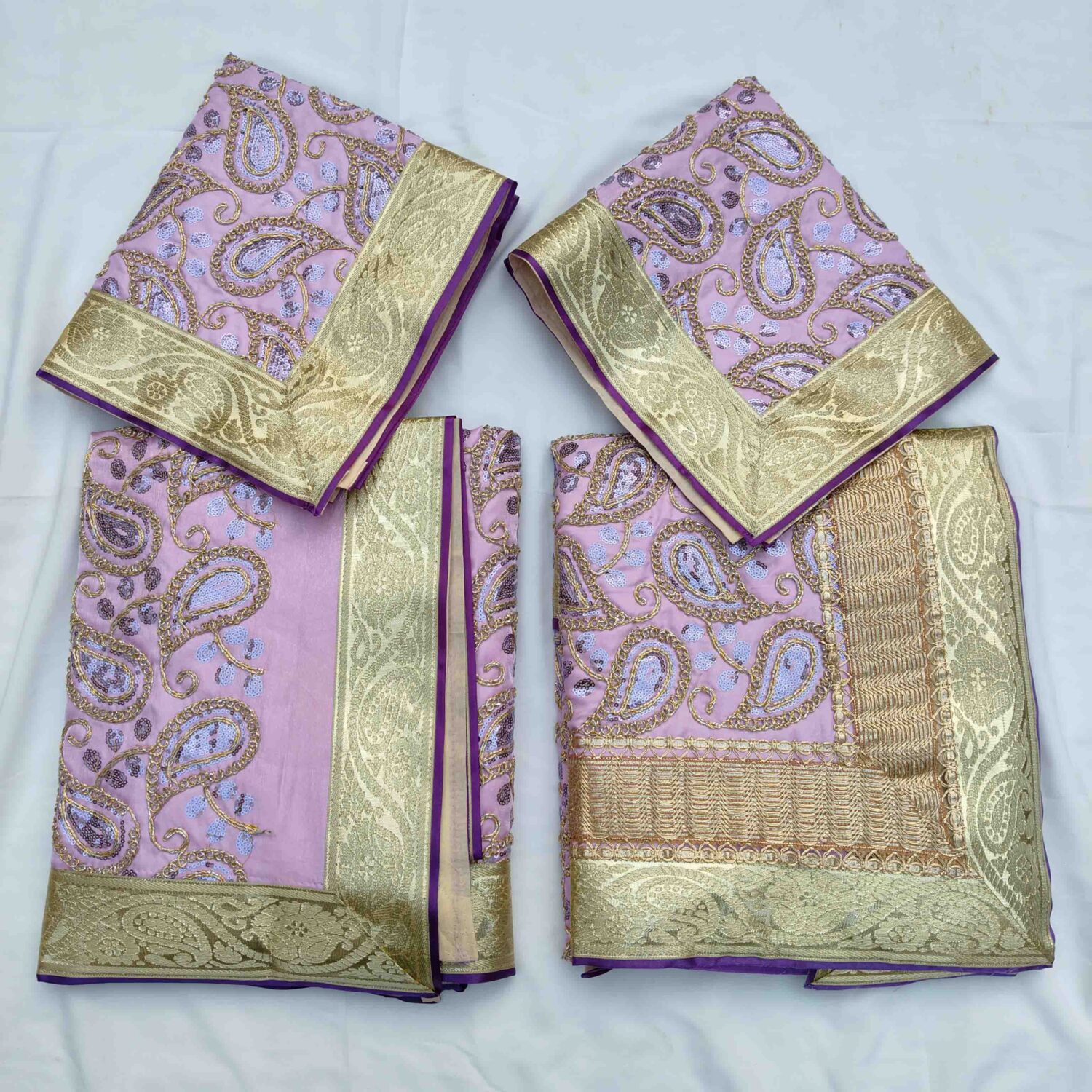 Mauve Embroidered Rumala Saheb Set RL039