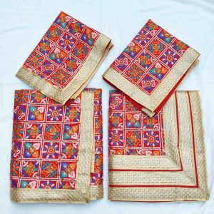 Red Embroidered Rumala Sahib Set RL043