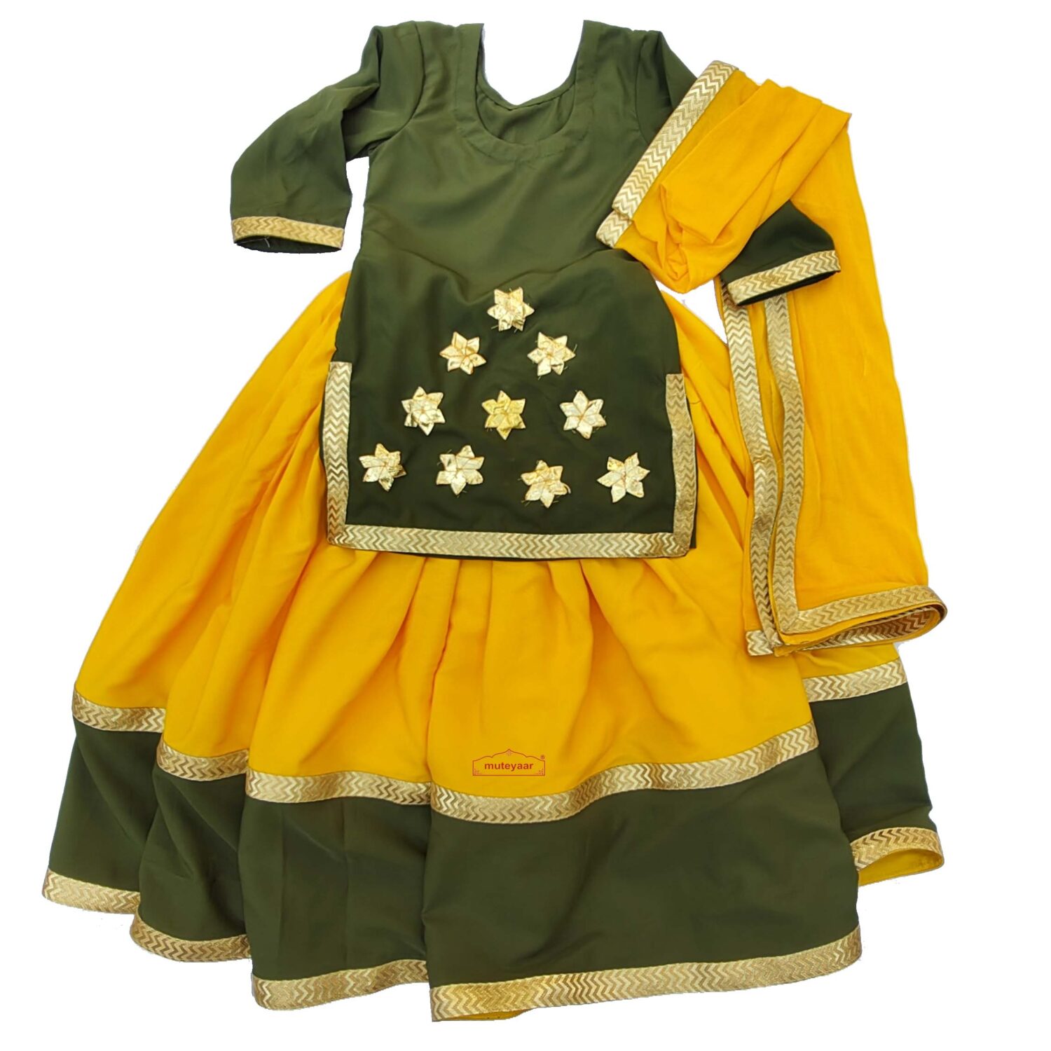 Buy Kids Lehenga set for Punjabi Giddha YGYK online