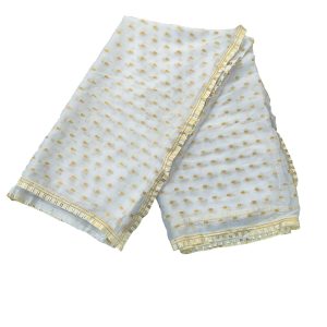 Dyeable Faux Georgette Dupatta with Golden Dots D0984