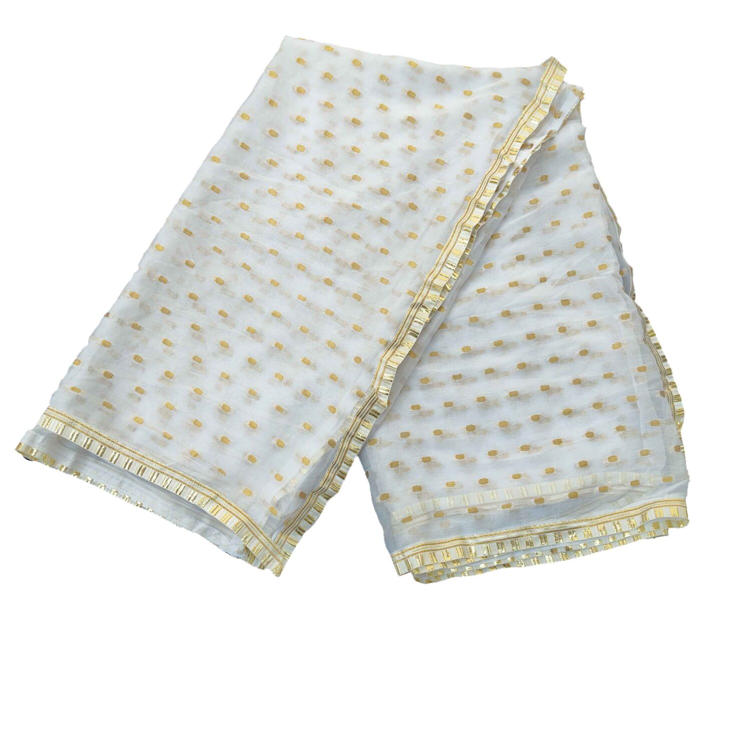 Dyeable Faux Georgette Dupatta with Golden Dots D0984