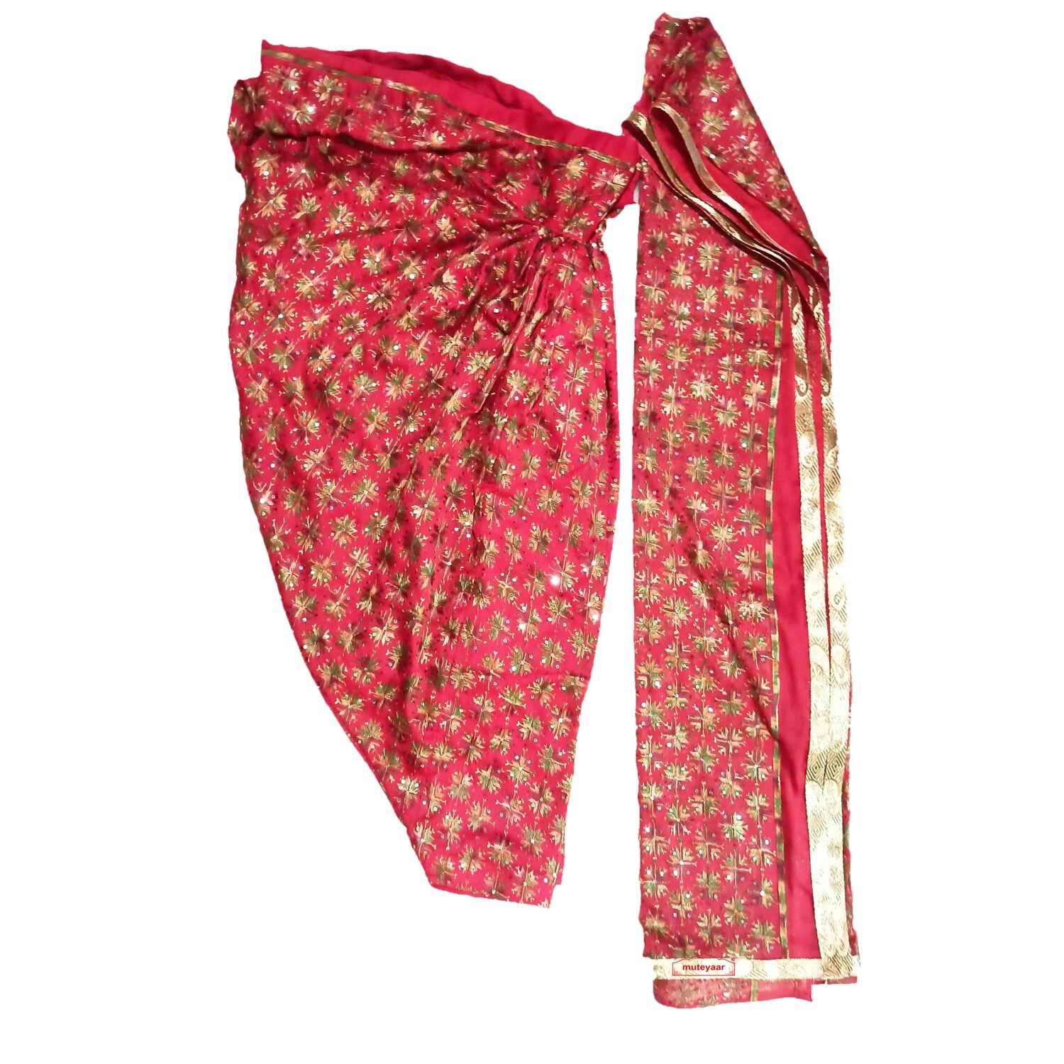 Dark Red Phulkari Patiala Salwar Dupatta PHS30 2 Dark Red Phulkari Patiala Salwar Dupatta PHS30