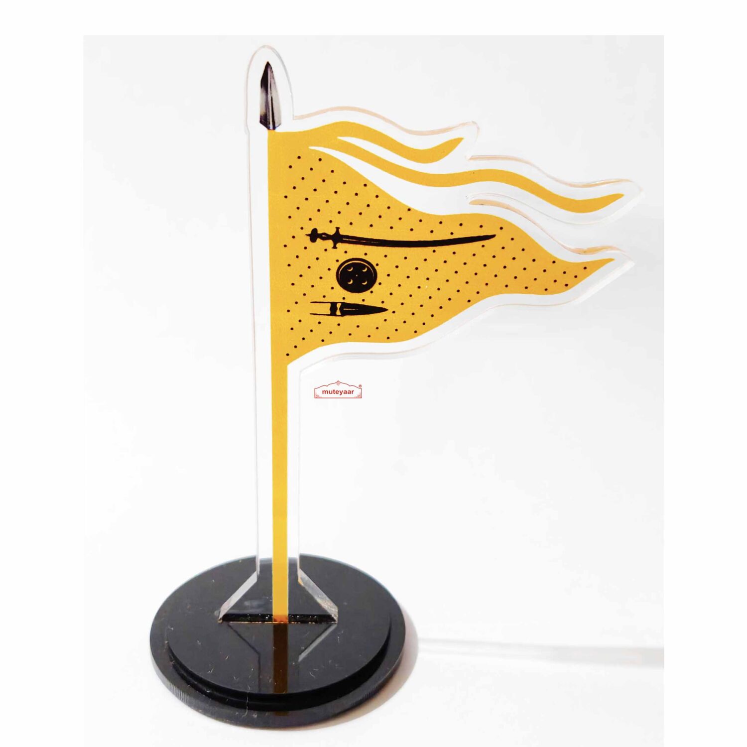 Nishan Sahib Decorative Memento CA0011 7 Kesri Nishan Sahib Decorative Memento (5 Inch)