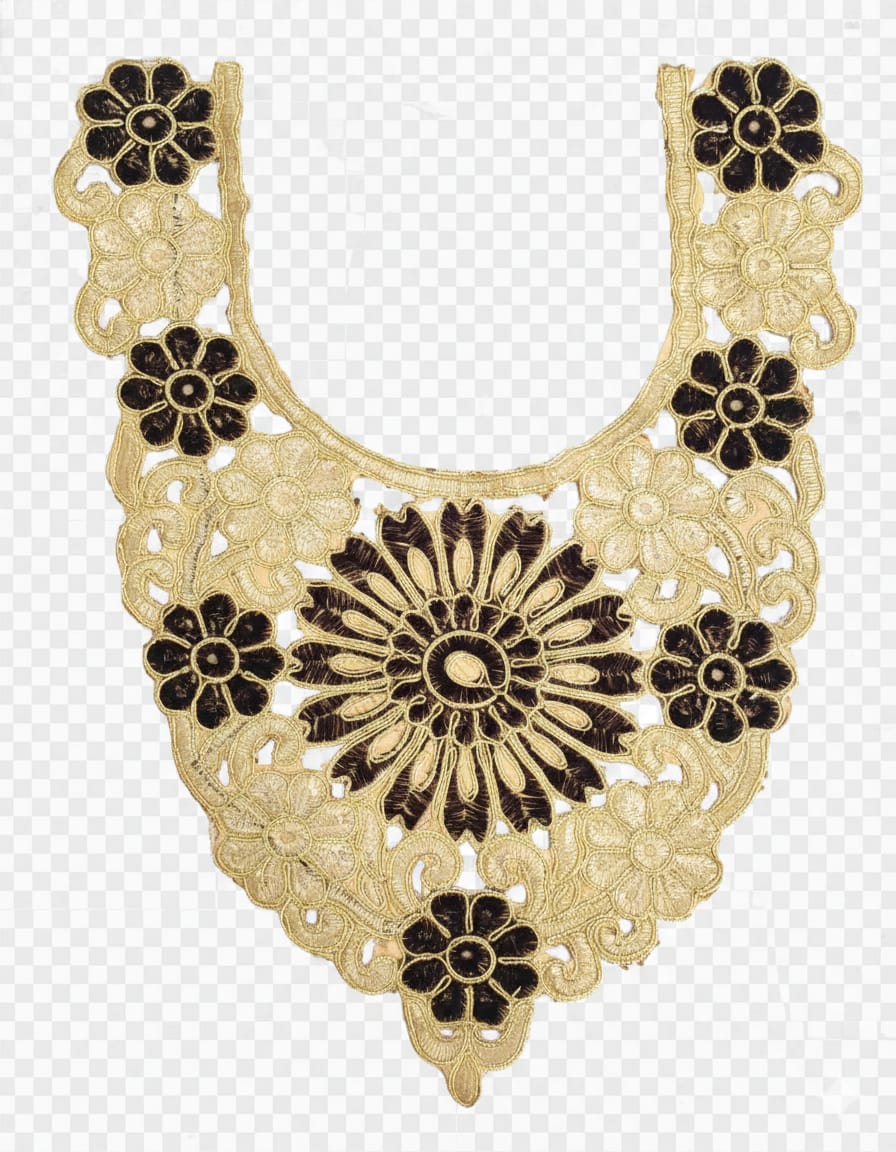 Gold Black Neck Patch Motif MT103 3 Gold Black Neck Patch Motif MT103