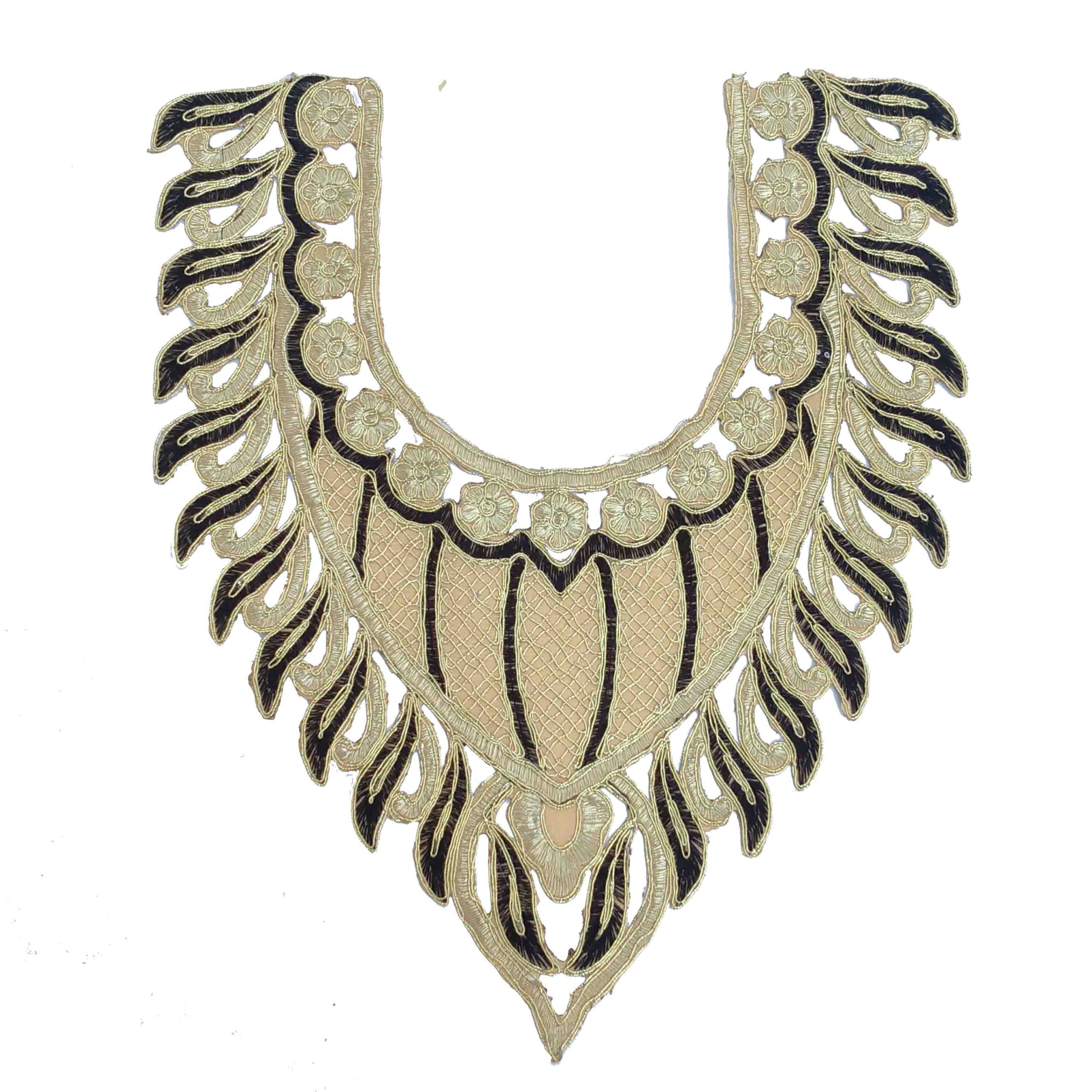Gold Black Neck Patch Motif MT104 3 Gold Black Neck Patch Motif MT104